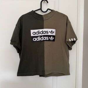 Adidas Two-Tone T-Shirt - Green and Brown